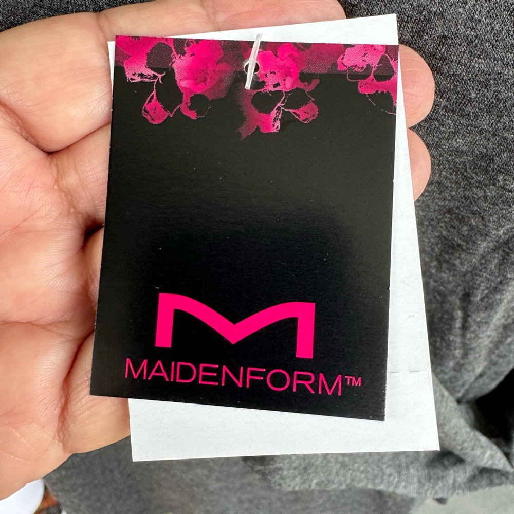 Maidenform Gray V-Neck Long Sleeve Sleep or Lounge Top - Picture 2 of 7